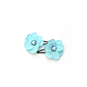 Hair clips με γαλάζιες μαργαρίτες - charms, δώρο, λουλούδια, αξεσουάρ μαλλιών, hair clips - 2