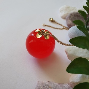 Σφαίρα «Το μήλο της Εύας» από υγρό γυαλί - γυαλί, candy, μενταγιόν - 3