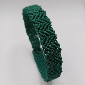Βραχιόλι macrame ζιγκ Ζαγκ πράσινο 18cm - μακραμέ, σταθερά, χεριού