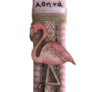 Λαμπάδα Φλαμίνγκο με όνομα - κορίτσι, λαμπάδες, όνομα - μονόγραμμα, flamingos, αρωματικές λαμπάδες - 2