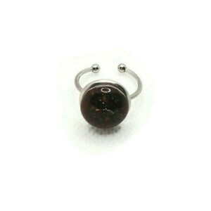 Minimal Ατσάλινο Δαχτυλίδι Fused Glass Μπορντώ 13mm - γυαλί, μικρά, ατσάλι, αυξομειούμενα, φθηνά