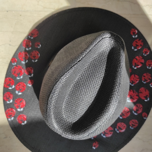 Μαύρο Ψάθινο Καπέλο με Πασχαλίτσες - ψάθινα - 4