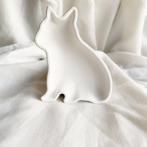 Διακοσμητικό Δισκάκι σε Σχήμα Γάτας από τσιμέντο Λευκό 10cm| Concrete Decor - τσιμέντο, γάτα, πιατάκια & δίσκοι - 5