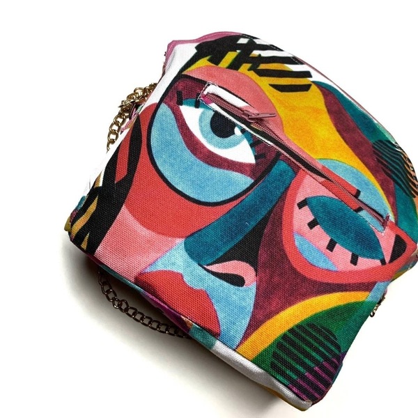 Χειροποίητο πολύχρωμο belt bag -colourful eye belt bag - ύφασμα, χιαστί, all day, μέσης, μικρές - 2