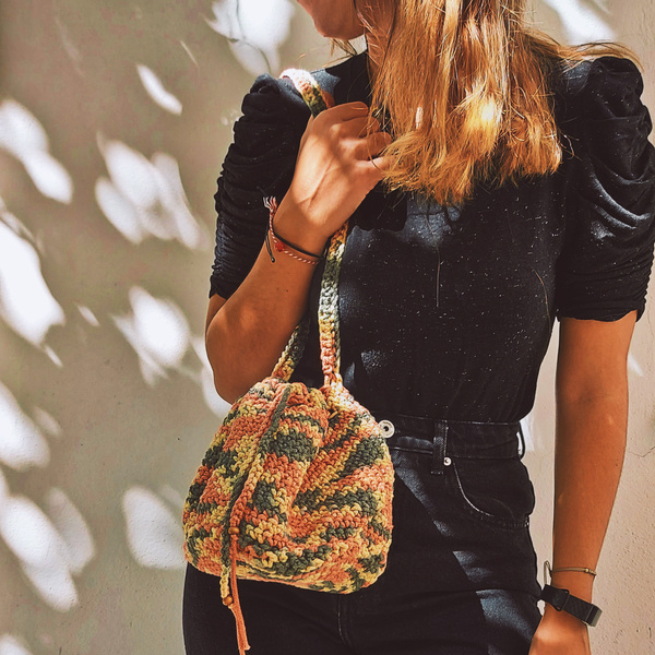 Roca Crochet Bag Eco Friendly - ύφασμα, ώμου, πουγκί, πλεκτές τσάντες, μικρές - 3