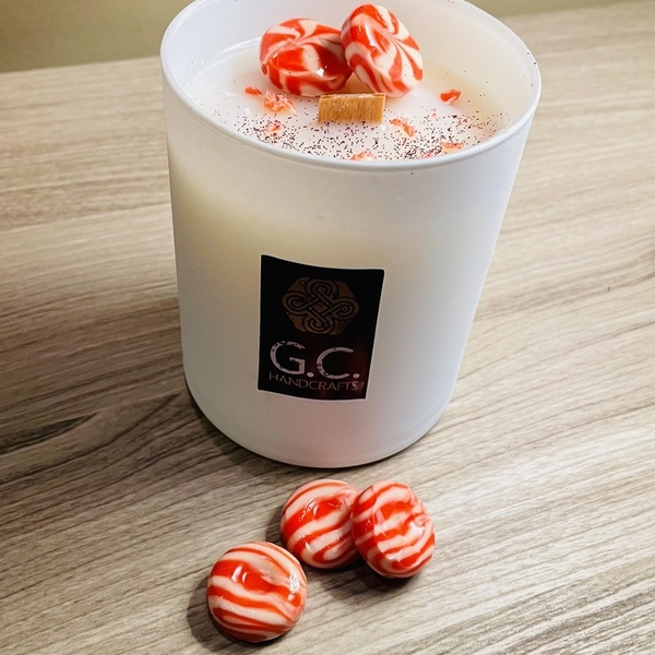 Candycrash χειροποίητο κερί σόγιας με αρωμα φράουλα 220ml 9x7x7 - αρωματικά κεριά - 2