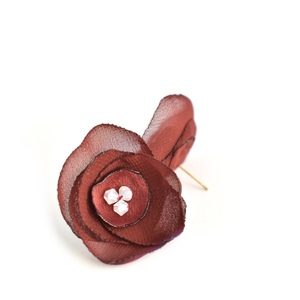 Μπορντό σκουλαρίκια με οπαλίνες - swarovski, λουλούδι, καρφωτά, ατσάλι, ιδεά για δώρο - 2