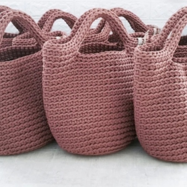 Tote Bag Scandinavian Style Crochet - tote, all day, μεγάλες, πλεκτές τσάντες, ψάθα - 2