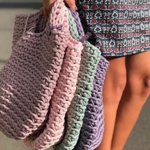 Tote Bag Scandinavian Style Crochet - ψάθα, μεγάλες, all day, tote, πλεκτές τσάντες - 3