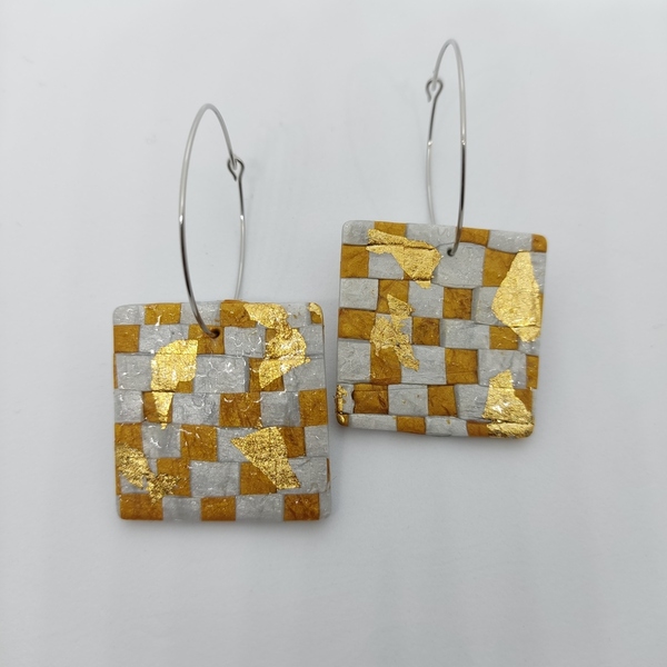 Chessboard gold and silver - πηλός, κρεμαστά, μεγάλα