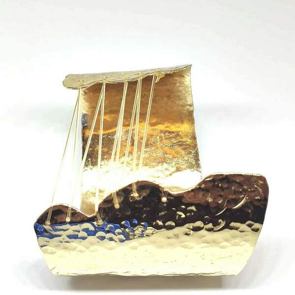 Βραχιόλι χρώματος χρυσό από ορείχαλκο διαμέτρου 7 εκ. - επιχρυσωμένα, ορείχαλκος, σταθερά, χεριού - 2