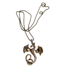 Μενταγιόν δράκος με ατσάλινη αλυσίδα 60εκ - charms, ορείχαλκος, κοντά, ατσάλι, φθηνά