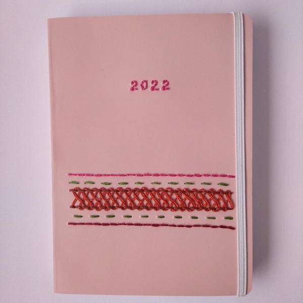Κεντημένο ημερήσιο ημερολόγιο παστέλ ροζ boho - ημερολόγια - 2