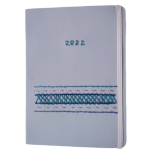 Κεντημένο ημερήσιο ημερολόγιο παστέλ γαλάζιο boho - ημερολόγια