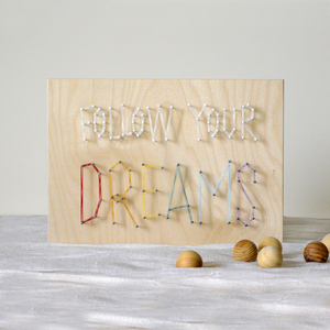 Διακοσμητικό κάδρο τοίχου "follow your dreams" 27x18cm - πίνακες & κάδρα, δώρο, δώρα γενεθλίων