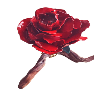 Διακοσμητικό , Δώρο Αγίου Βαλεντίνου Τριαντάφυλλο ύψος 11,5 cm - τριαντάφυλλο, διακόσμηση, μέταλλο, χειροποίητα, διακοσμητικά - 2