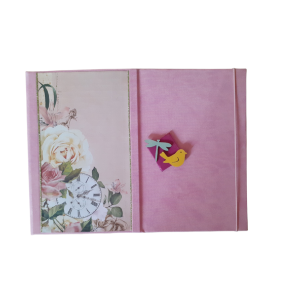 Χειροποίητο κουτί από χαρτόνι και δερματίνη ροζ 33 * 24 * 6 εκ. - ύφασμα, χαρτί, λουλούδια, οργάνωση & αποθήκευση, κουτιά αποθήκευσης - 4