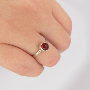 Ασημένιο δαχτυλίδι με κόκκινο αχάτη - ημιπολύτιμες πέτρες, ασήμι 925, χειροποίητα, βεράκια, σταθερά - 4