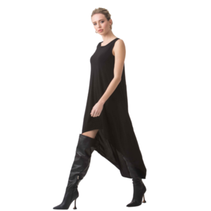 “TERSI” Φόρεμα με ασσύμετρο μήκος - βισκόζη, mini, αμάνικο, all day