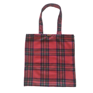 Υφασμάτινη χειροποίητη τσάντα ώμου - tote bag - κόκκινο καρό σκωτσέζικο ύφασμα -χειροποίητα δώρα δασκάλας, φίλης - ύφασμα, ώμου, all day, δώρα για δασκάλες, tote