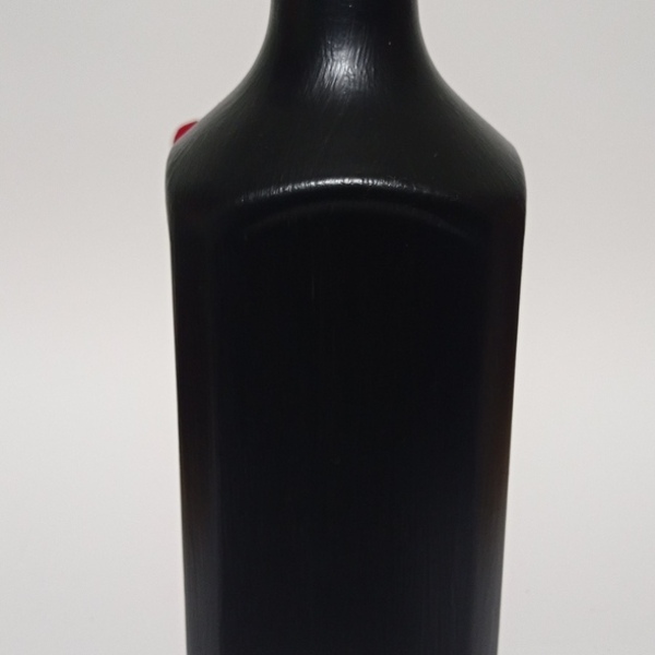 Γυάλινο διακοσμητικό μαύρο μπουκάλι "Άγιος Βαλεντίνος". Ύψος 23 εκ - γυαλί, διακοσμητικά μπουκάλια - 3