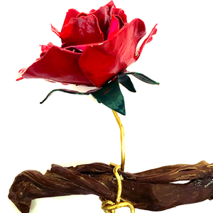 Διακοσμητικό , Δώρο Αγίου Βαλεντίνου Τριαντάφυλλο ύψος 11,5 cm - τριαντάφυλλο, διακόσμηση, μέταλλο, χειροποίητα, διακοσμητικά
