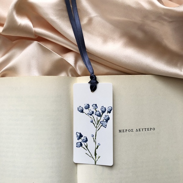 Σελιδοδείκτης μπλε λουλούδι - λουλούδια, σελιδοδείκτες, φλοράλ, romantic - 2