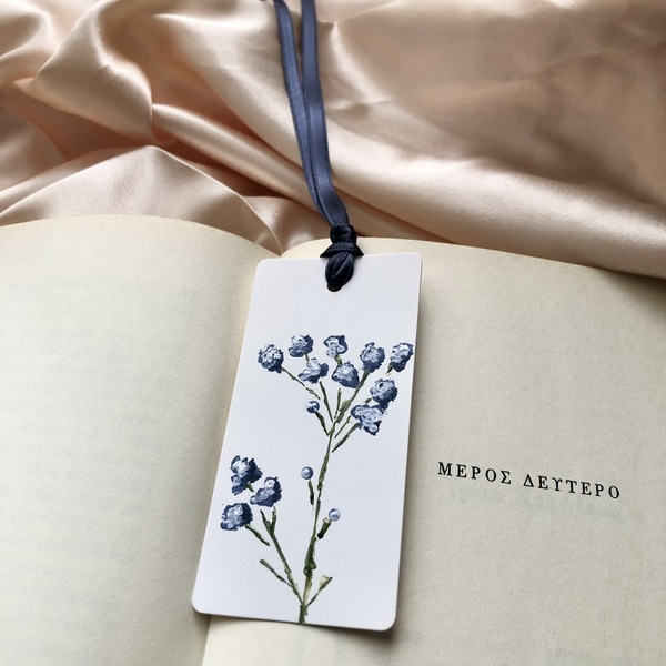 Σελιδοδείκτης μπλε λουλούδι - λουλούδια, σελιδοδείκτες, φλοράλ, romantic - 3