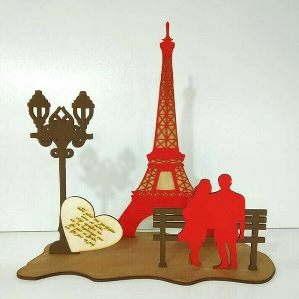 Δώρο Αγίου Βαλεντίνου Ξύλινος Πύργος του Άιφελ Παρίσι - διακοσμητικά
