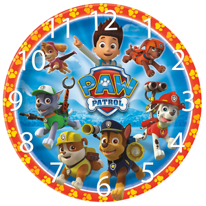 Ρολοι τοιχου Paw Patrol απο ξυλο κοντρα πλακε - ξύλο, δώρο, τοίχου, δώρα γενεθλίων, ρολόγια