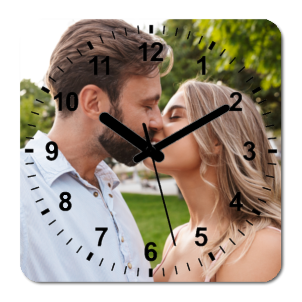 Μεταλλικό ρολόι, 20x20cm, για εκτύπωση, κατάλληλο για προσωποποιημένο δώρο αγάπης - διακοσμητικά