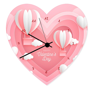 Εκτυπώσιμo ρολόι MDF, 19x19mm, σε σχήμα καρδιά - διακοσμητικά