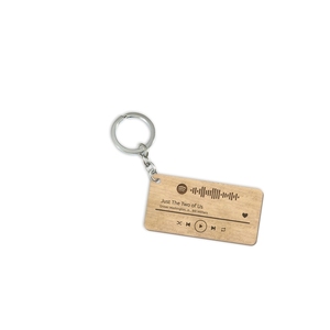 Ξύλινο μπρελόκ Spotify music 8cm x 4cm x 4mm πάχος - ξύλο, δώρο, μπρελόκ, αγάπη, αγ. βαλεντίνου