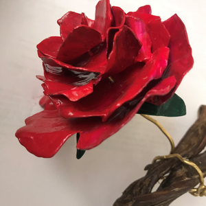 Διακοσμητικό , Δώρο Αγίου Βαλεντίνου Τριαντάφυλλο ύψος 11,5 cm - τριαντάφυλλο, διακόσμηση, μέταλλο, χειροποίητα, διακοσμητικά - 5