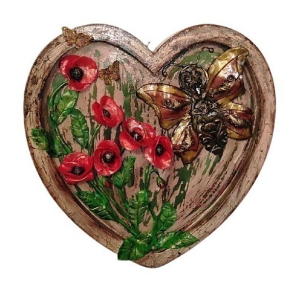 Χειροποίητο Ξύλινο Διακοσμητικό Τοίχου Καρδιά 40x40cm - πίνακες & κάδρα, χειροποίητα, δώρα αγίου βαλεντίνου, δώρα για γυναίκες