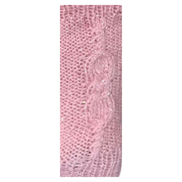 Πλεκτά γάντια "Kimberly" σε απαλό ρόζ χρώα με Κελτικό σχέδιο, 16,5 x 8 εκ με ακρυλικό/μάλλινο νήμα με στρας - μαλλί, ακρυλικό - 5