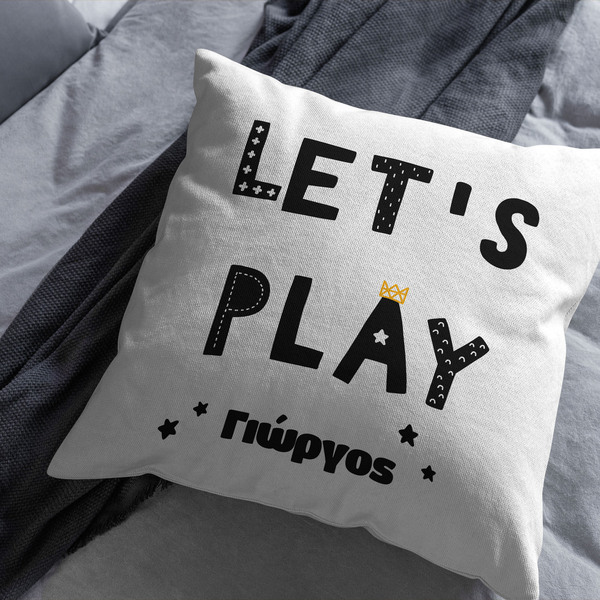 Μαξιλάρι διακοσμητικό παιδικό Let's Play - χωρίς γέμισμα - 45x45 εκ. 100% Polyester - Looloo & Co - αγόρι, μαξιλάρια, προσωποποιημένα, διακοσμητικό παιδικού δωματίου - 3