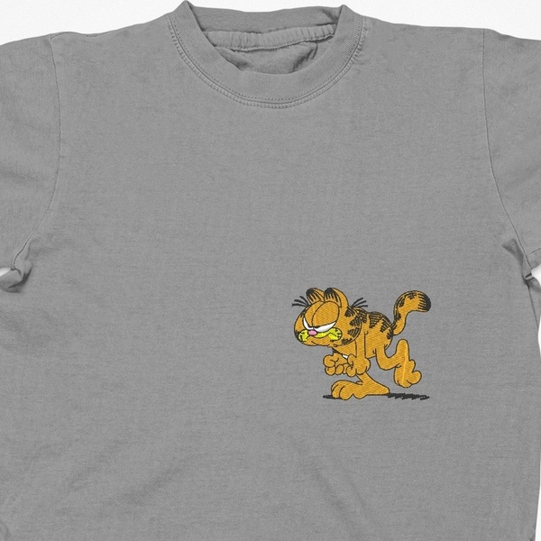 Βαμβακερό μπλουζάκι με κεντητό σχέδιο Garfield - γάτα - 2