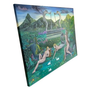 "Μυστικός Κήπος" Πίνακας Ζωγραφικής, ελαιογραφία 50×70cm - πίνακες & κάδρα, πίνακες ζωγραφικής - 3