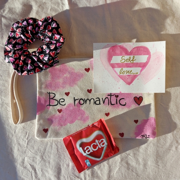 Self-love box, valentine's day, σετ δώρου - clutch, λαστιχάκι, δώρα αγίου βαλεντίνου, σετ δώρου - 2