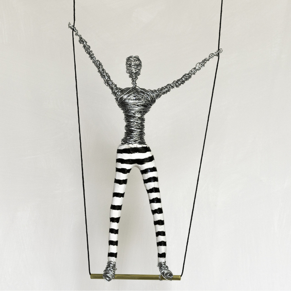 Circus Performer Art Sculpture - σπίτι, πηλός, μέταλλο, διακοσμητικά