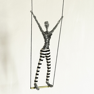 Circus Performer Art Sculpture - σπίτι, πηλός, μέταλλο, διακοσμητικά - 3