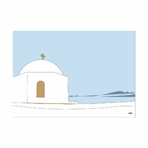 ArtPrint | Σαντορίνη -Τρούλος| 29,7*42 ψηφιακό αρχείο Α3| Εκτυπώσιμη αφίσα | παλ αποχρώσεις - πίνακες & κάδρα, διακόσμηση, αφίσες