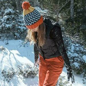 Playing with snow |Πλεκτός σκούφος πολύχρωμος - μαλλί, ακρυλικό, Black Friday, σκουφάκια - 3