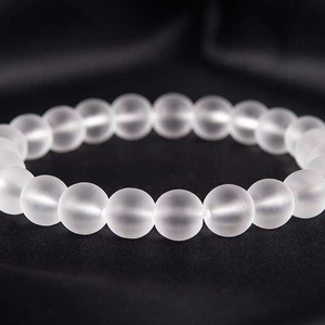 MEN’S BRACELET of QUARTZ TRANSPARENT MAT - ημιπολύτιμες πέτρες, χάντρες, χεριού, φθηνά