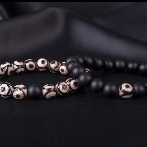 MEN’S BRACELET SET оf AHAT EYE and ONYX BLACK MAT TWO - ημιπολύτιμες πέτρες, χάντρες, χεριού, φθηνά