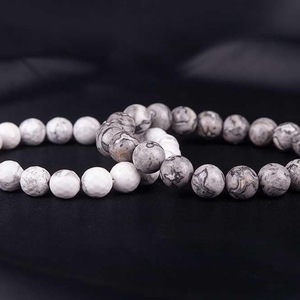 MEN’S BRACELET SET оf ASPIC GRAY-WHITE - ημιπολύτιμες πέτρες, χάντρες, χεριού, φθηνά