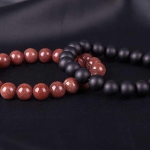 MEN’S BRACELET SET оf ONYX BLACK MAT and QUARTZ BROWN - ημιπολύτιμες πέτρες, χάντρες, χεριού, αντρικά βραχόλια, φθηνά