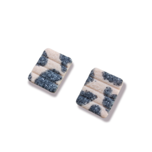 Σκουλαρίκια studs με abstract pattern - μοντέρνο, πηλός, καρφωτά, μικρά - 2