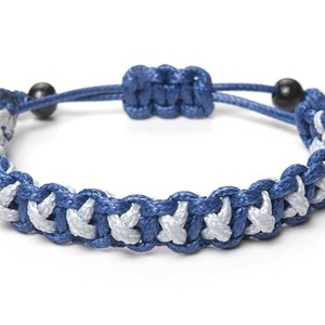 MEN'S KNITTED BRACELET "BLUE AIR" - μακραμέ, κορδόνια, χεριού, φθηνά